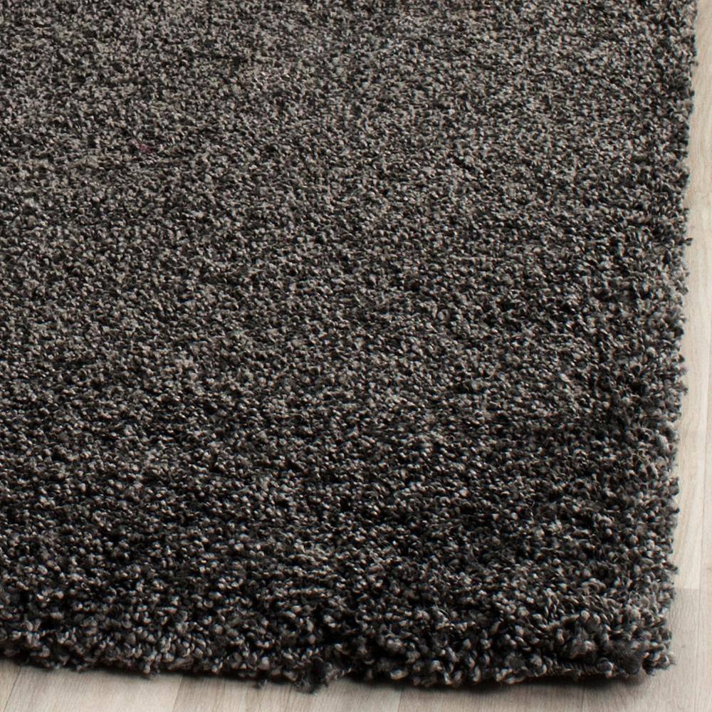 Reversible Dark Grey Solid Shag Rug 6' x 9' - Synthetic Easy Care