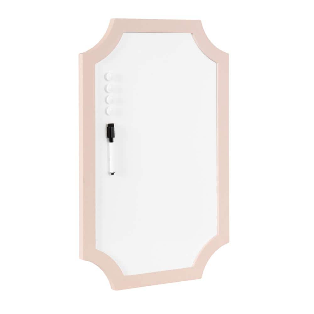 Holbrook Pink Wooden Framed Magnetic Dry-Erase Board with Marker