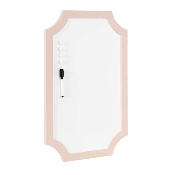 Holbrook 24 in. x15 in. Pink Wooden Framed Dry Erase Memo Board