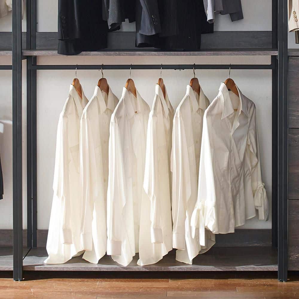 Monica Black and Rustic Gray Wood Walk-In Closet System