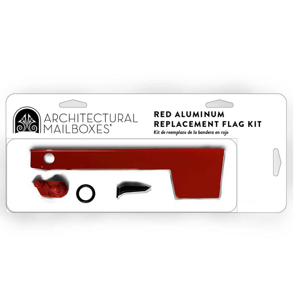 Red Aluminum Mailbox Flag Replacement Kit with Hardware