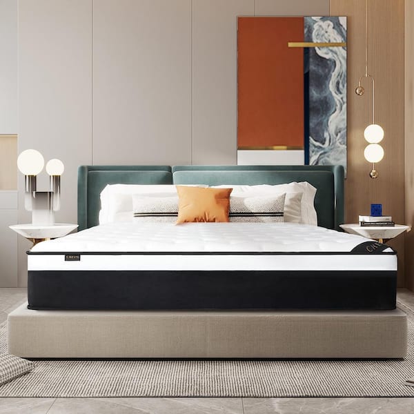 Silverpark 12 in. Medium High Density Foam Euro Top Pocket Spring Mattress, Pressure Relieving King Size