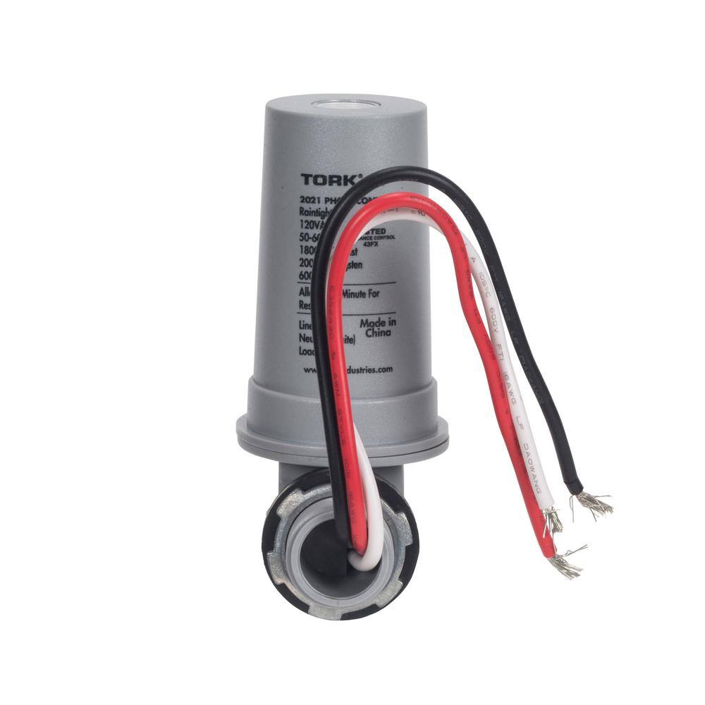 Tork Gray Polycarbonate Photocontrol with 1/2" Conduit