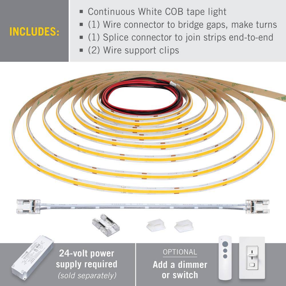 RibbonFlex Pro 24V 8ft White COB LED Strip Light