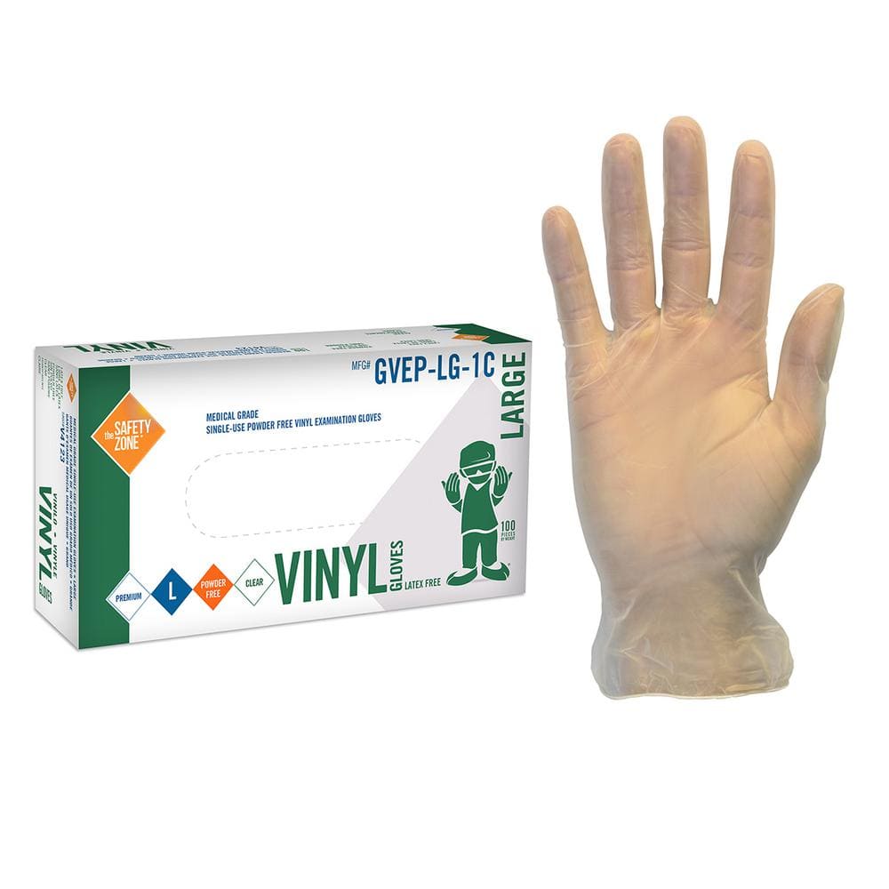 2024 Valu Gards Vinyl Extra Large Gloves Clear Powder Free 10 Boxes of 100 Pcs each