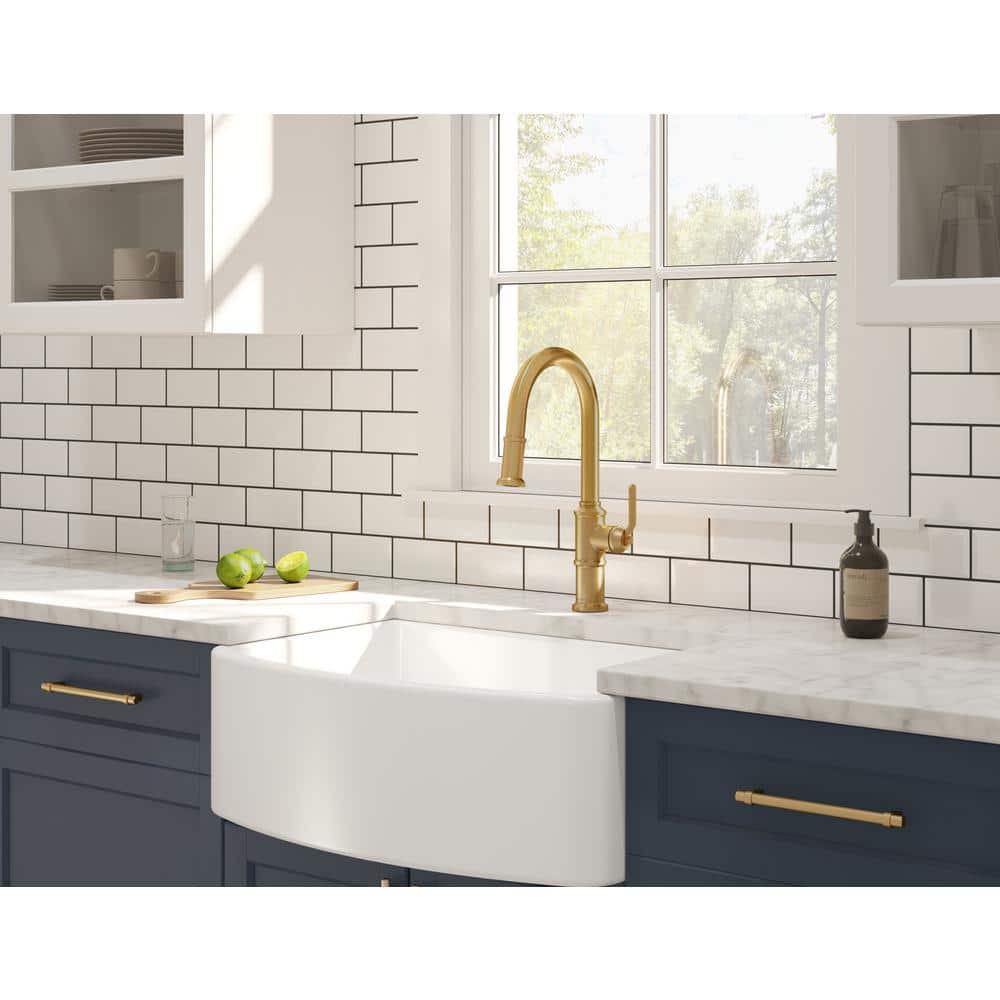 Kinzie Brushed Bronze Single Handle Pull-Down Kitchen Faucet