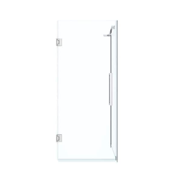 Tampa-Pro 29 7/8 in. W x 72 in. H Square Pivot Frameless Corner Shower Enclosure in Chrome