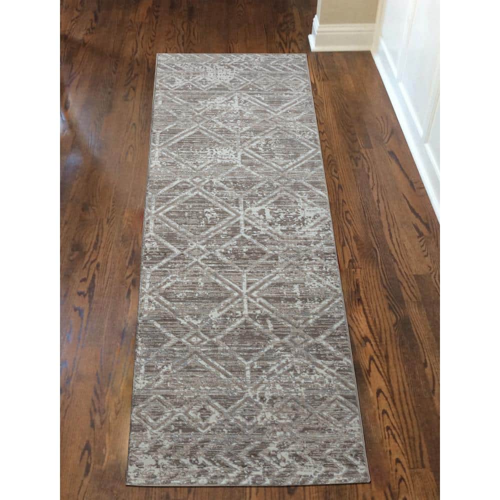 Livigno 1243 Transitional Geometric Beige Runner Area Rug