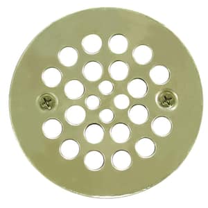 4-1/4 in. Round Replacement Strainer in Satin Nickel with Tapping Screws for Fiberglass Shower Stall Drains