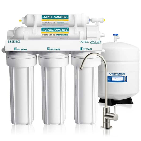 APEC Water Systems Essence ROES-100 5-Stage Reverse Osmosis Water Filtration System, 100 GPD, 1:1 Pure to Drain