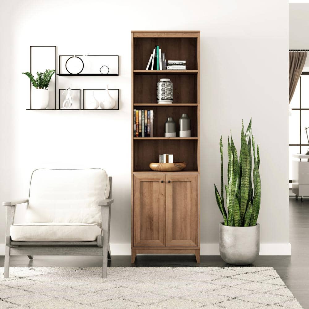 Tall oak bookshelf discount