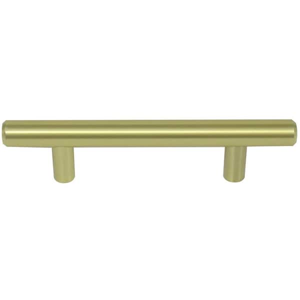 Melrose 4 in. Center-to-Center Satin Brass Bar Pull Cabinet Pull (10-Pack)
