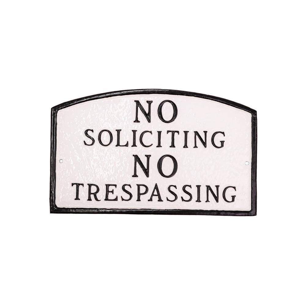 No Soliciting, No Trespassing Arch Large Statement Plaque - White/Black price history on PriceWatchPro