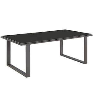 Fortuna Patio Metal Outdoor Coffee Table in Brown
