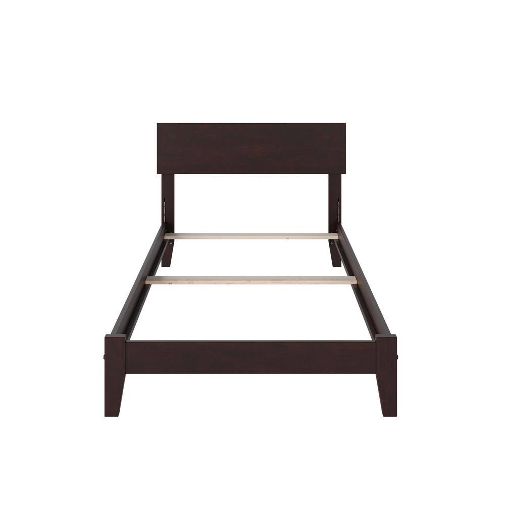 Orlando Twin Espresso Wood Frame Murphy Bed with Upholstered Headboard
