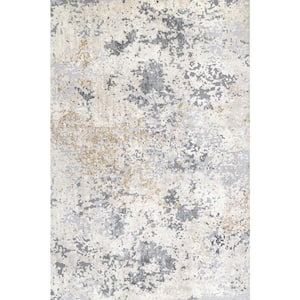 Contemporary Motto 12 ft. x 15 ft. Beige Indoor Abstract Area Rug