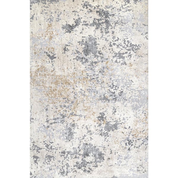 nuLOOM Contemporary Motto Beige 12 ft. x 15 ft. Indoor Abstract Area Rug