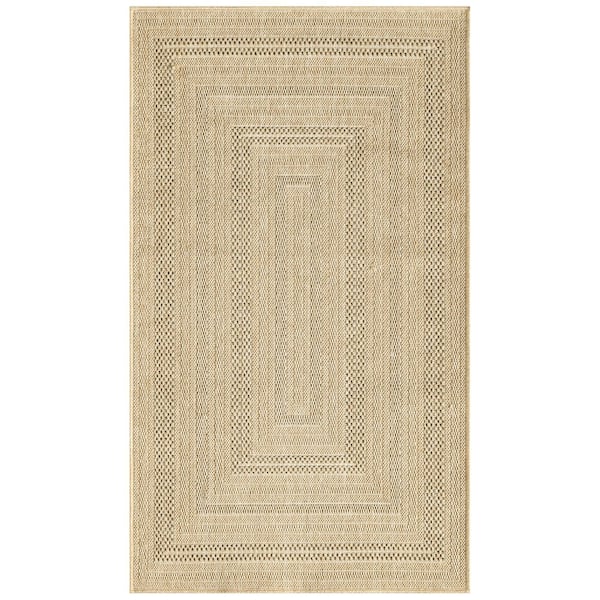 Tulum Taupe Grey 2 ft. x 3 ft. Linear Contemporary Area Rug
