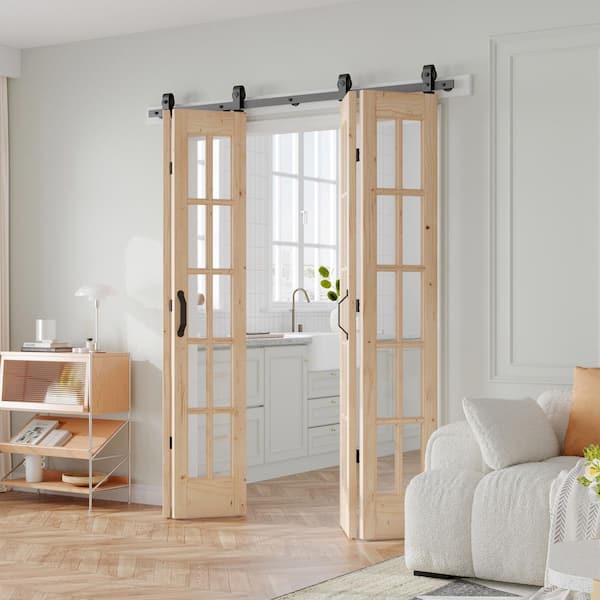 easelife 60 in. x 84 in. 1 Lite Pre Assembled Clear Glass Solid