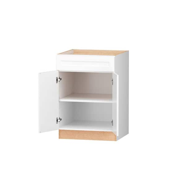 Hampton Bay Designer Series Melvern Assembled 24x34.5x23.75 in. Drawer Base  Kitchen Cabinet in White B3D24-MLWH - The Home Depot