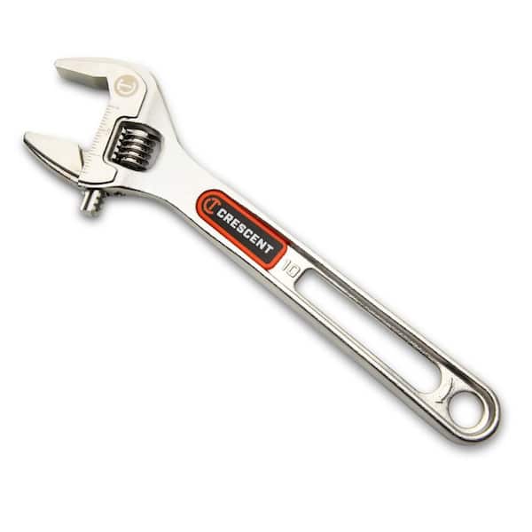 10 in. Chrome Adjustable Wrench with Quick-Fit-Jaw