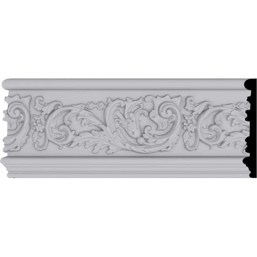 Ekena Millwork SAMPLE - 1 in. x 12 in. x 7 in. Polyurethane Tyrone Scroll  and Flowers Frieze Chair Rail Moulding SAMPLE-MLD07X01TY - The Home Depot