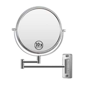 8-inch Small Round 1X/10X Magnifying Wall Mounted Bathroom Makeup Mirror in Chrome