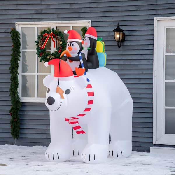 Set of two Christmas inflatable 42 shops inch LED penguin & snowman inflatable bundle