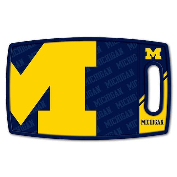 NCAA Michigan Wolverines Logo Series Cutting Board 9in x 0.5in- Rectangle- Manufactured Wood and polypropylene