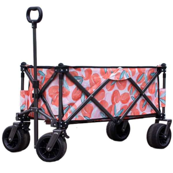 4.6 cu. ft. Steel Garden Cart in Pink