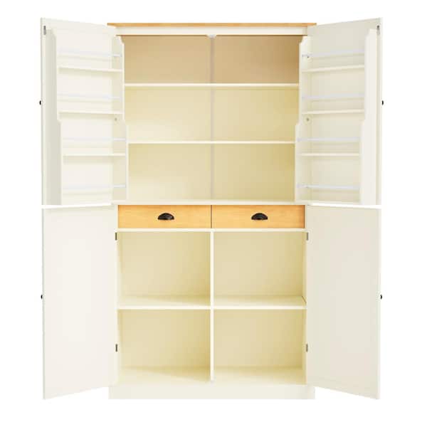 COWLOWN 40.2 in. W x 20 in. D x 71.3 in. H Bathroom Beige Linen Cabinet