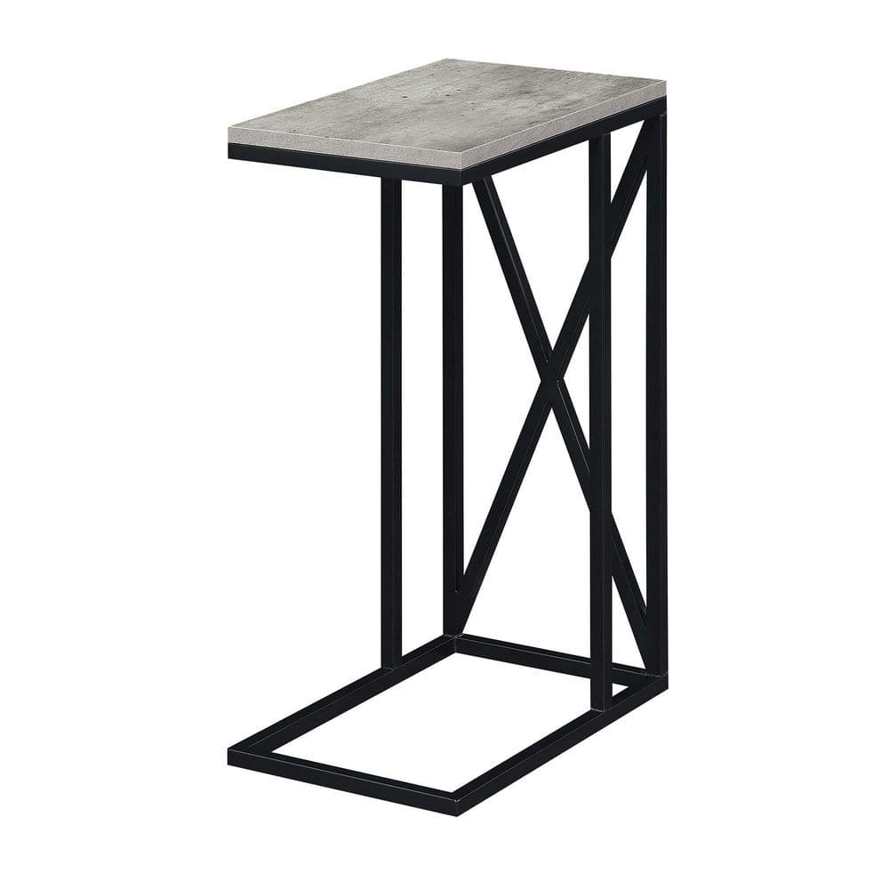 Tucson C 16'' Birch and Black Metal Frame C-Shape End Table
