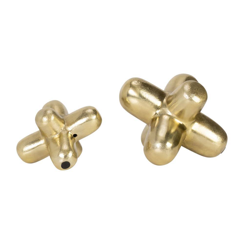 Gold Geometric Metal Orb Sculpture, 8-inch