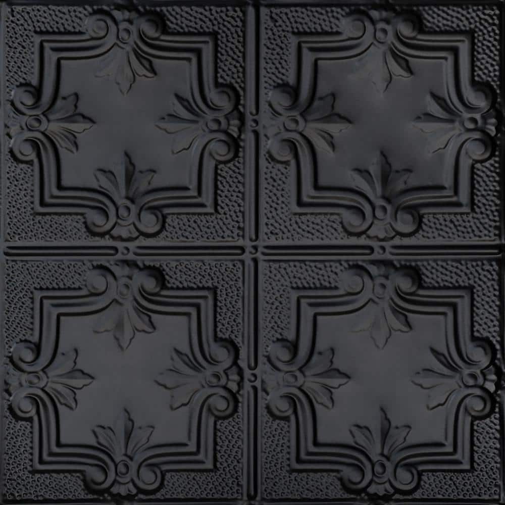 Antoinette Satin Black 2 ft. x 2 ft. Decorative Nail Up Tin Ceiling Tile (24 sq. ft./case) price history on PriceWatchPro