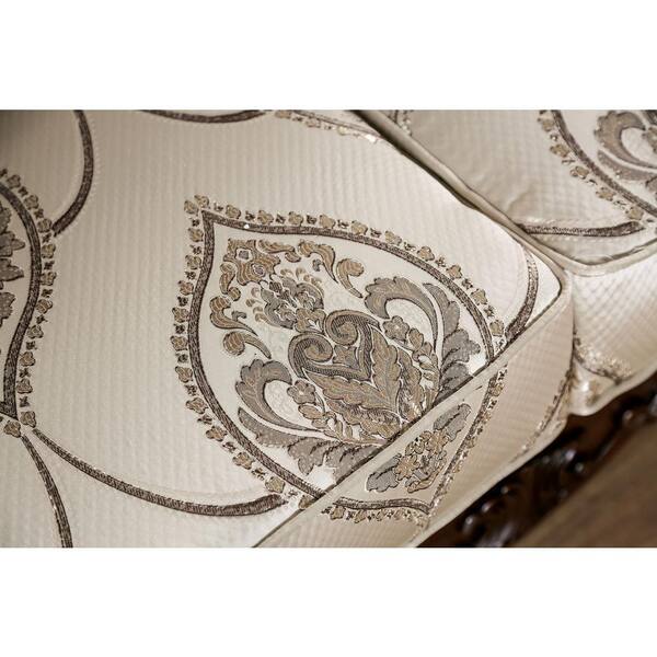 Furniture of America Noel 90.25 in. Rolled Arm Fabric Rectangle