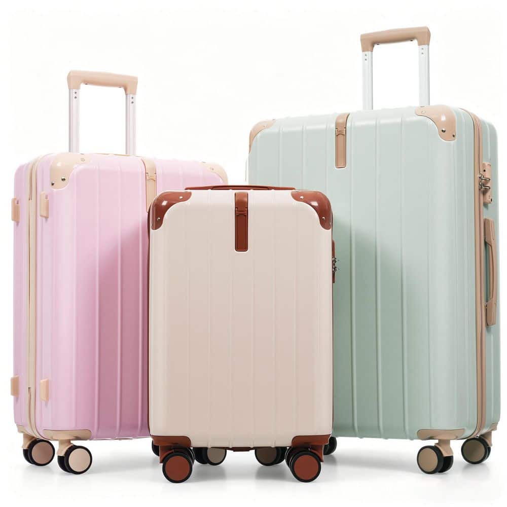 Merax Lightweight Durable 3-Piece Macaron ABS Plastic Hardshell