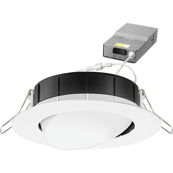 Matte White Recessed Gimbal Integrated LED Lighting Kit Lithonia Lighting 4 in 