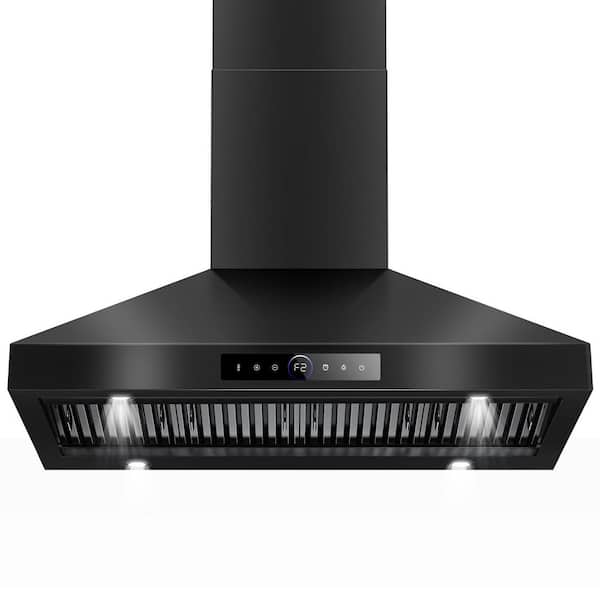 48 in. 1000 CFM Ducted Vent Wall Mount Range Hood with Dual Remote Blower, Touch and Gesture Control in Black