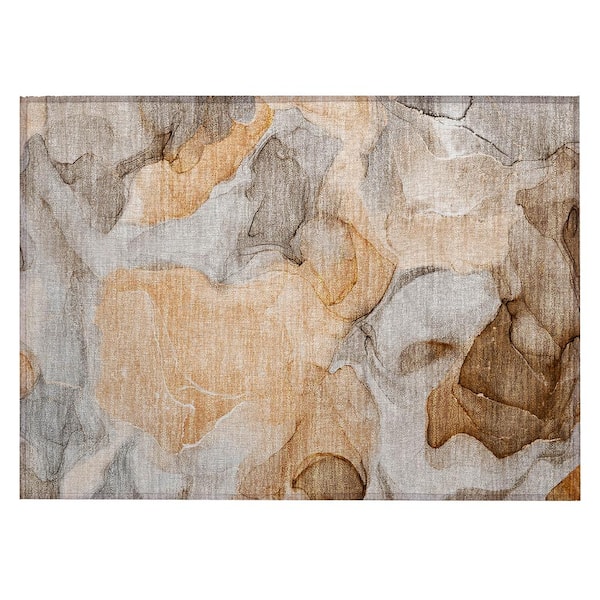 Chantille ACN504 Orange 1 ft. 8 in. x 2 ft. 6 in. Machine Washable Indoor/Outdoor Geometric Area Rug