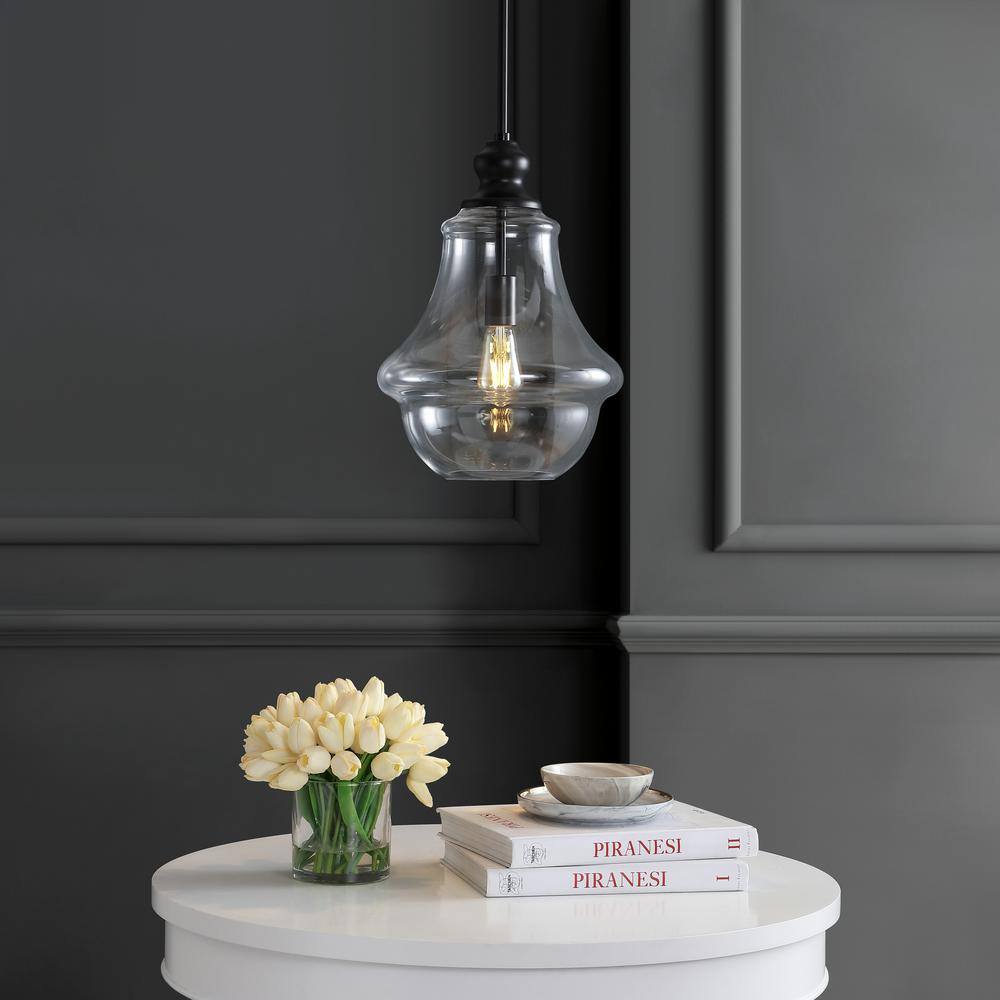 Adam 12" Oil Rubbed Bronze Farmhouse Glass LED Pendant