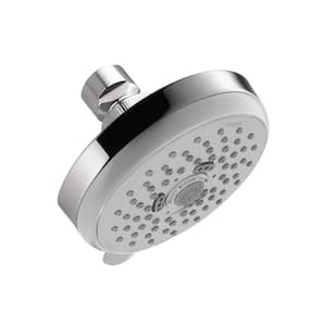 Croma E 100 3-Spray Patterns 4 in. Wall Mount Fixed Shower Head in Chrome