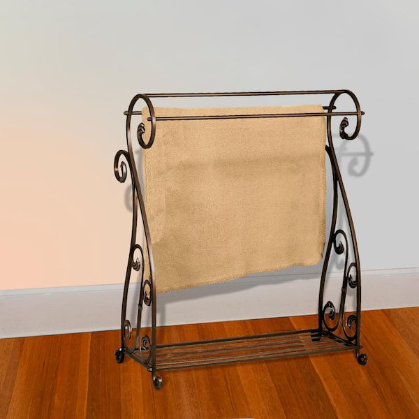Mario Industries Aged Gold Scrolled Quilt Rack