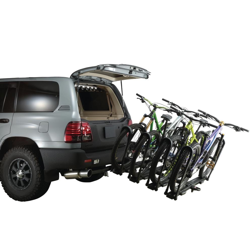 Matte Black 4-Bike Hitch Mount Platform Rack