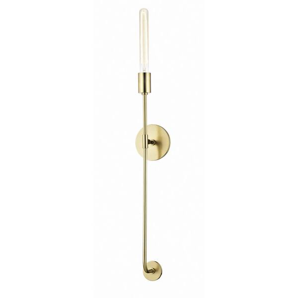 MITZI HUDSON VALLEY LIGHTING Dylan 1-Light Aged Brass Wall Sconce 