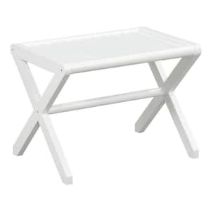 Abingdon 17 in. H x 22.62 in. W x 16 in. D White Wood Bench for Bathroom, Luggage Storage and Vanity