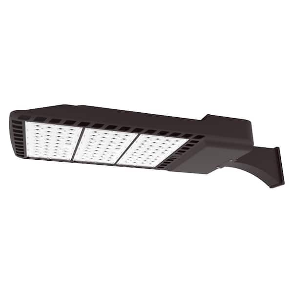J&H LED 3000-Watt Equivalent Integrated LED Bronze Outdoor Commercial Area Light with Wall Mount, 38400 Lumens