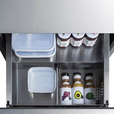 4.8 cu. ft. Under Counter Double Drawer Refrigerator in Stainless Steel, ADA Compliant
