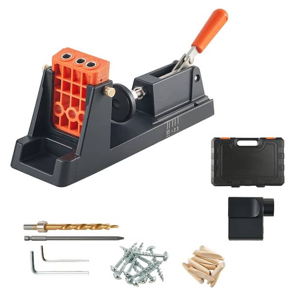 Adjustable Pocket Hole Jig Kit 1/2 in. to 1-1/2 in., Lightweight with Drill Bit Guide Block Dust Adapter, 2025 Update