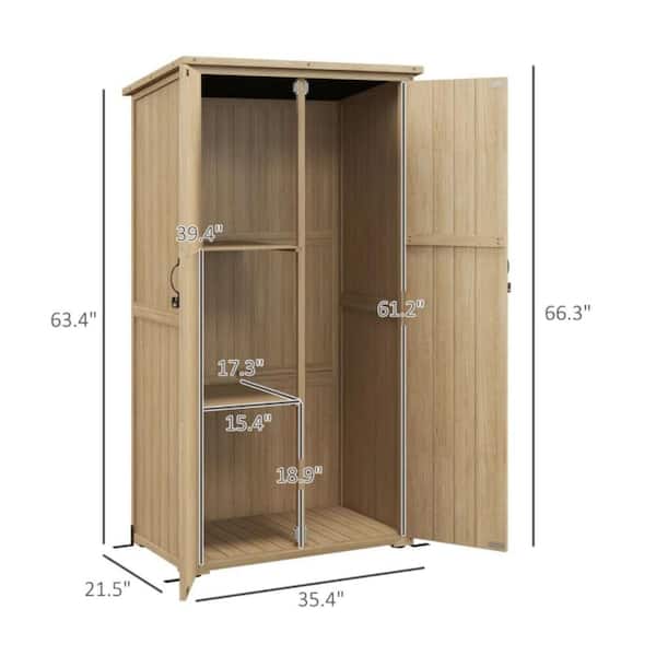 Lycvki 2.95 ft. W x 1.79 ft. D Brown Woodshed Storage Cabinet (5
