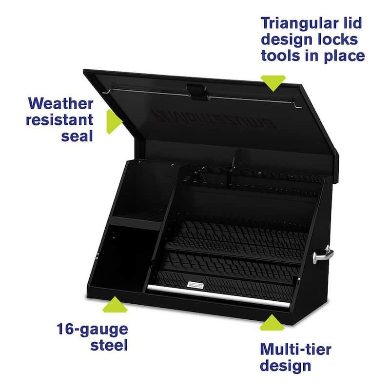 37 in. W x 18 in. D Portable Triangle Top Tool Chest for Sockets, Wrenches and Screwdrivers in Black Powder Coat